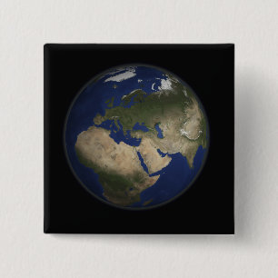 Bóton Quadrado 5.08cm Ideia completa da terra de África, de Europa, e d