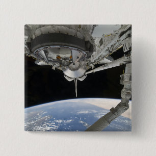 Bóton Quadrado 5.08cm Ideia da descoberta do vaivém espacial