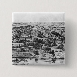 Bóton Quadrado 5.08cm Ideia da exposição centenária