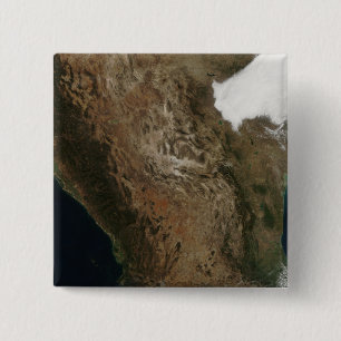 Bóton Quadrado 5.08cm Ideia satélite da paisagem de Mexi central