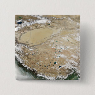 Bóton Quadrado 5.08cm Ideia satélite do platô tibetano