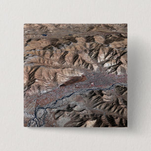 Bóton Quadrado 5.08cm Ideia tridimensional da paisagem