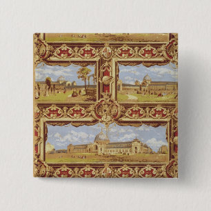 Bóton Quadrado 5.08cm Ideias da exposição internacional, 1862, Wallp