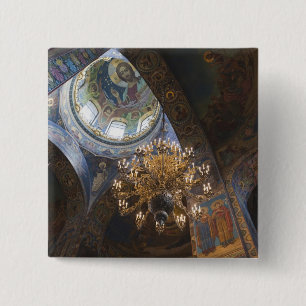 Bóton Quadrado 5.08cm Igreja do Salvador de Sangue Esmagado