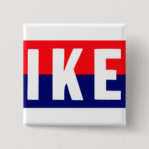 Bóton Quadrado 5.08cm Ike 1952 para o presidente