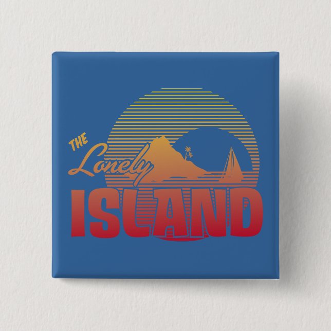 Bóton Quadrado 5.08cm Ilha de Dookie - cor (Frente)