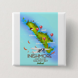 Bóton Quadrado 5.08cm Ilha de Inishmore Aran Galway Bay Irlanda