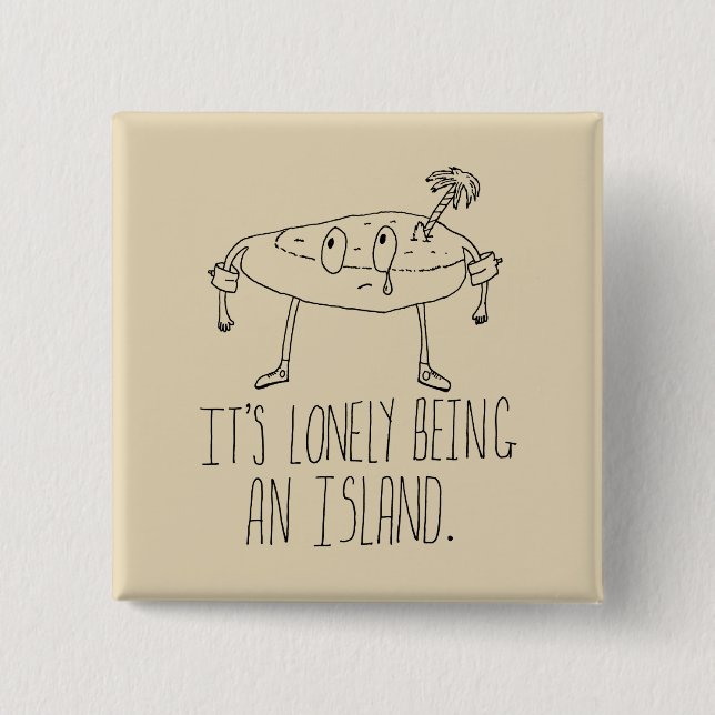 Bóton Quadrado 5.08cm Ilha dos desenhos animados (Frente)