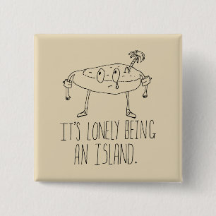 Bóton Quadrado 5.08cm Ilha dos desenhos animados