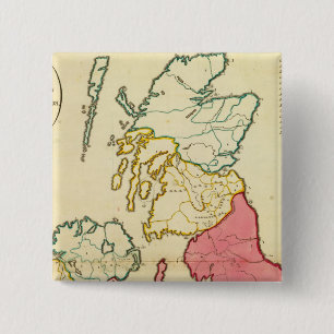 Bóton Quadrado 5.08cm Ilhas Britânicas de mapa simples