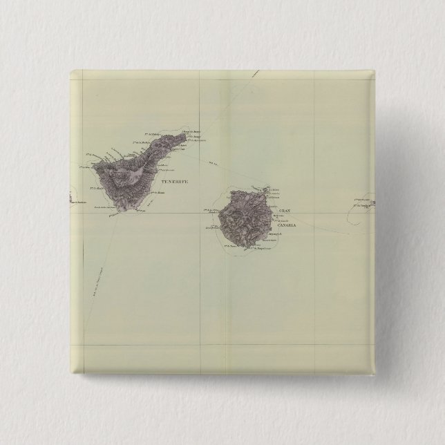 Bóton Quadrado 5.08cm Ilhas Canárias (Frente)