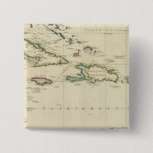 Bóton Quadrado 5.08cm Ilhas da Índia Ocidental 2