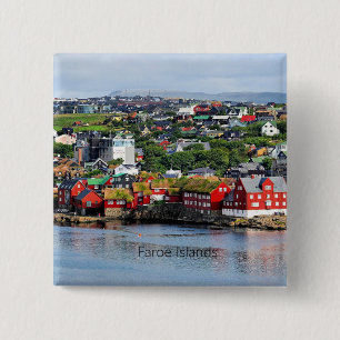 Bóton Quadrado 5.08cm Ilhas Faroé (Torshavn)