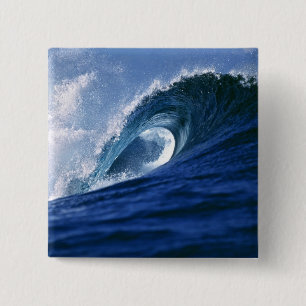 Bóton Quadrado 5.08cm Ilhas Fiji, Tavarua, Nudbreak. Uma onda