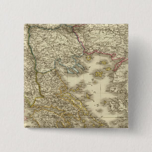 Bóton Quadrado 5.08cm Ilhas gregas modernas, Albânia, Macedônia