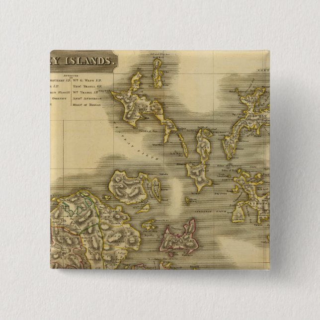 Bóton Quadrado 5.08cm Ilhas Orkney (Frente)