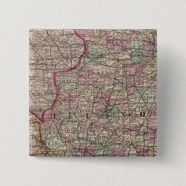 Bóton Quadrado 5.08cm Illinois 10 (Frente)