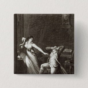 Bóton Quadrado 5.08cm Ilustração 'das amarguras de Werther