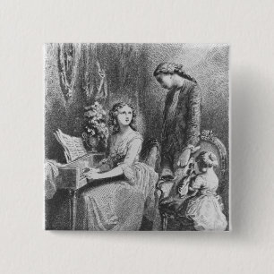 Bóton Quadrado 5.08cm Ilustração 'das amarguras de Werther