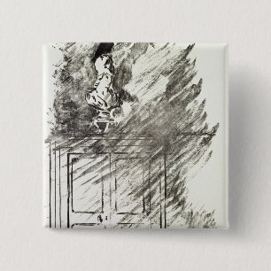 Bóton Quadrado 5.08cm Ilustração de Manet para 'o Raven