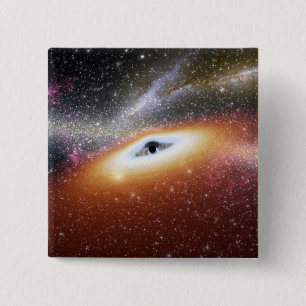 Bóton Quadrado 5.08cm Ilustração de um buraco negro supermassive