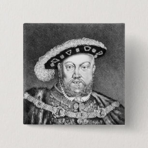 Bóton Quadrado 5.08cm Ilustração do rei Henry VIII