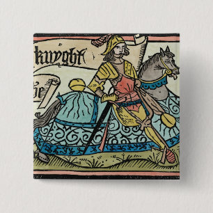 Bóton Quadrado 5.08cm Ilustração "dos contos de Canterbury