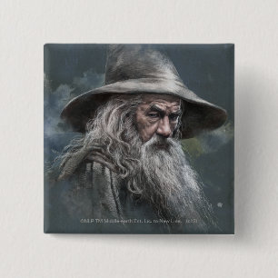Bóton Quadrado 5.08cm Ilustração Gandalf