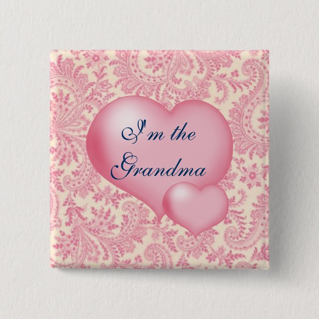 Bóton Quadrado 5.08cm Im o rosa da avó (Frente)