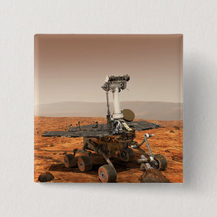 Bóton Quadrado 5.08cm Imagem artística de Mars Rover