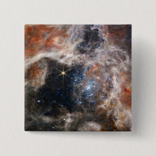 Bóton Quadrado 5.08cm Imagem da Nebula Tarantula do JWST