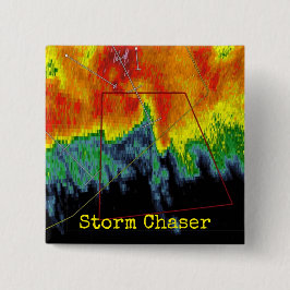 Bóton Quadrado 5.08cm Imagem do radar do caçador da tempestade