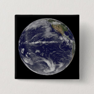 Bóton Quadrado 5.08cm Imagem satélite da terra