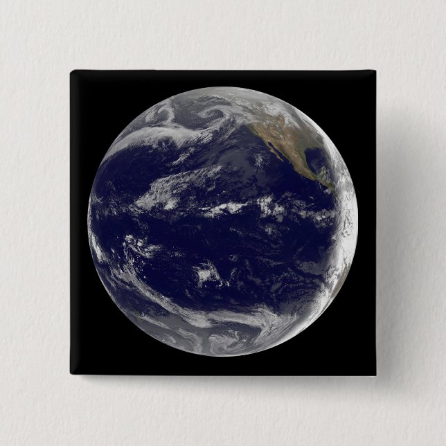 Bóton Quadrado 5.08cm Imagem satélite da Terra 2 (Frente)