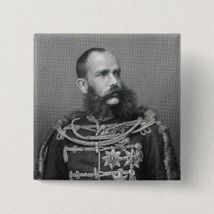Bóton Quadrado 5.08cm Imperador Franz Joseph mim de Áustria