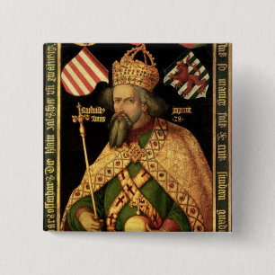 Bóton Quadrado 5.08cm Imperador Sigismund, imperador romano santamente