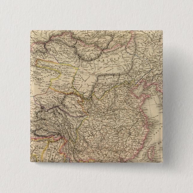 Bóton Quadrado 5.08cm Império Chinês, Japão (Frente)
