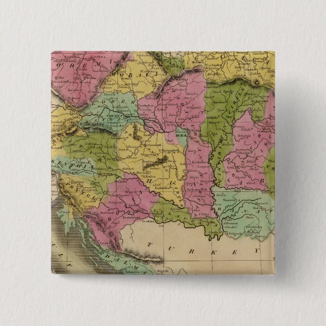 Bóton Quadrado 5.08cm Império Da Áustria (Frente)