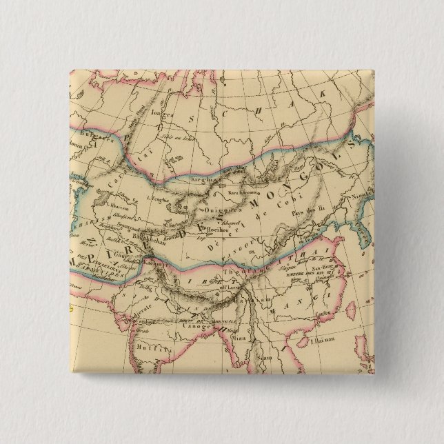 Bóton Quadrado 5.08cm Império dos Mongóis (Frente)