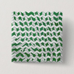 Bóton Quadrado 5.08cm Impressão Chevron Zebra Verde e Branco