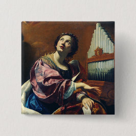 Bóton Quadrado 5.08cm Impressão de Arte "Concerto Celestial" Saint Cecil