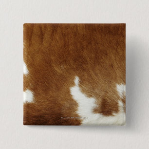 Bóton Quadrado 5.08cm Impressão de Cowhide Castanho