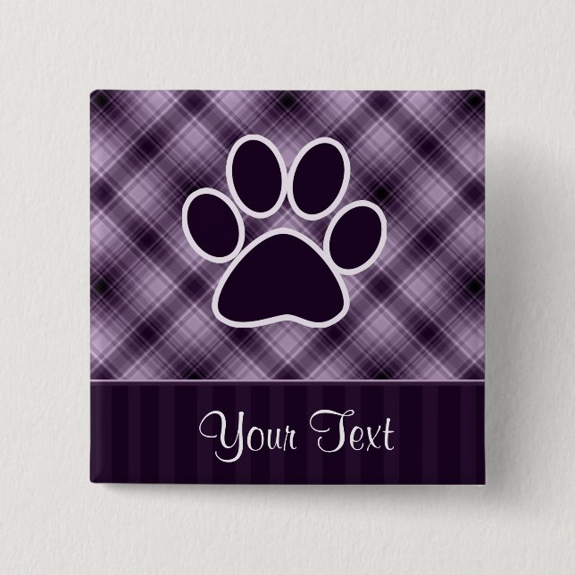Bóton Quadrado 5.08cm Impressão roxo da pata (Frente)