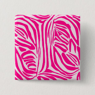 Bóton Quadrado 5.08cm Impressão zebra rosa