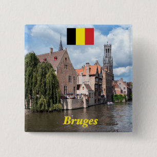Bóton Quadrado 5.08cm Impressionante! Bruges - Bélgica