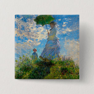 Bóton Quadrado 5.08cm Impressionismo de Monet Woman