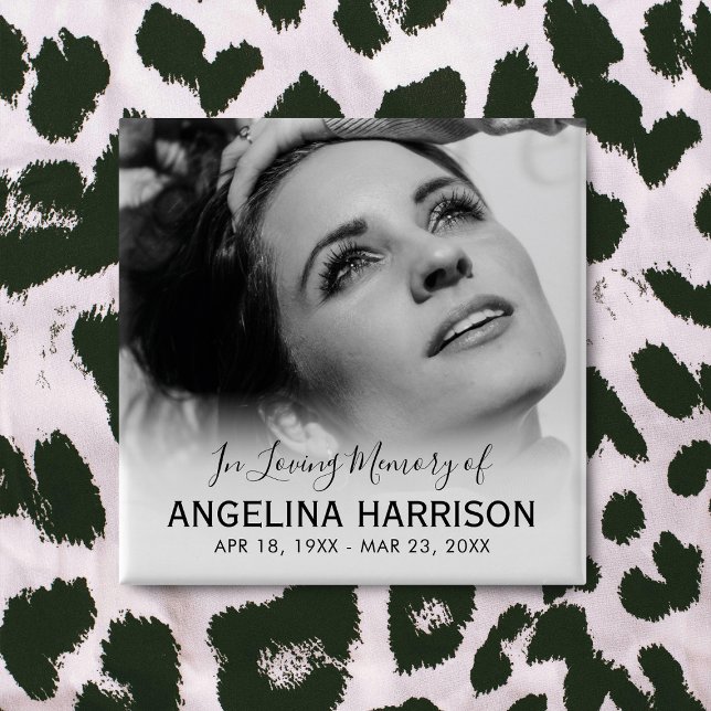 Bóton Quadrado 5.08cm In Loving Memory Funeral (Criador carregado)