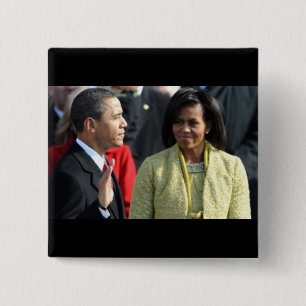 Bóton Quadrado 5.08cm Inauguração 2009 do presidente Barack Obama