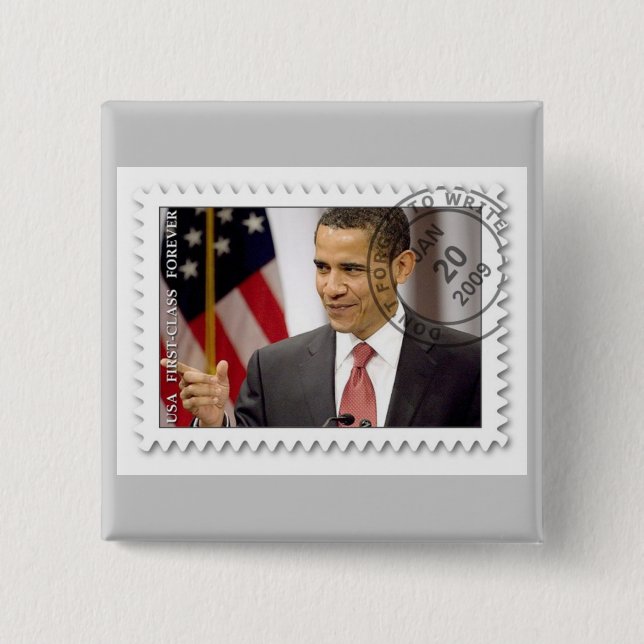 Bóton Quadrado 5.08cm Inauguração de Barack Obama 2009 (Frente)