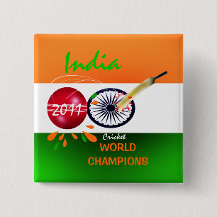Bóton Quadrado 5.08cm India 2011 campeonatos do mundo do grilo ICC